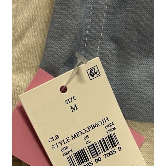 Mighty Fine Leisure Club Hoodie Womens M Blue White Striped Los Angeles Zip Up - Picture 4 of 7